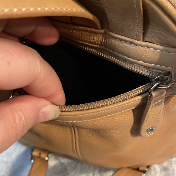 EUC Tan Leather Backpack with Silver Rivets main image 4